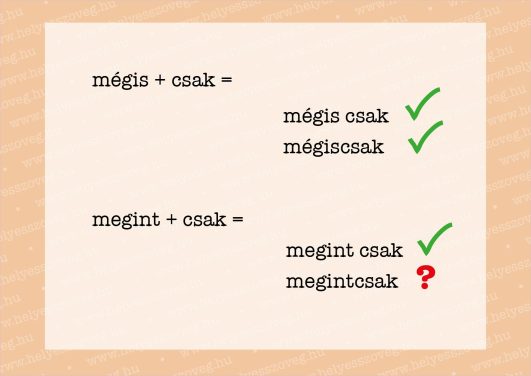 mégis/megint csak – Helyes szöveg